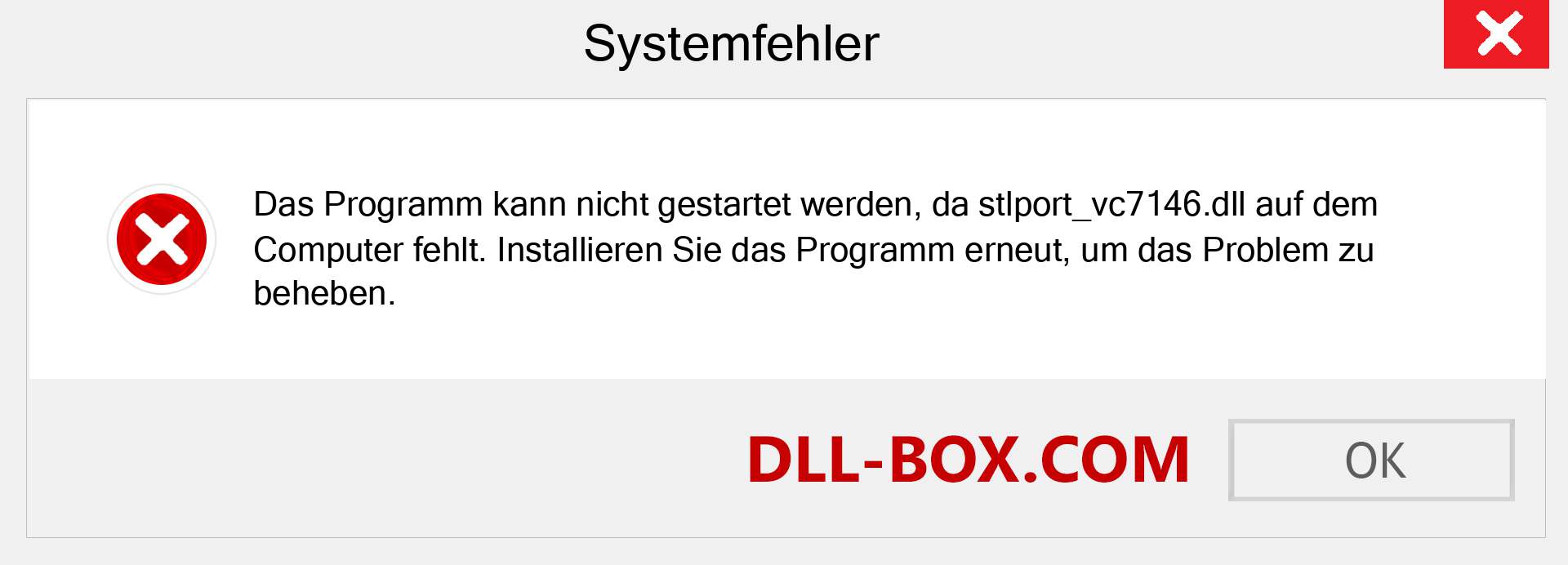 stlport_vc7146.dll-Datei fehlt?. Download für Windows 7, 8, 10 - Fix stlport_vc7146 dll Missing Error unter Windows, Fotos, Bildern