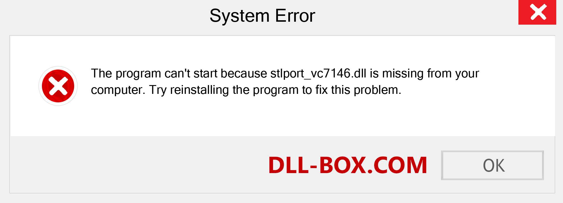  stlport_vc7146.dll file is missing?. Download for Windows 7, 8, 10 - Fix  stlport_vc7146 dll Missing Error on Windows, photos, images