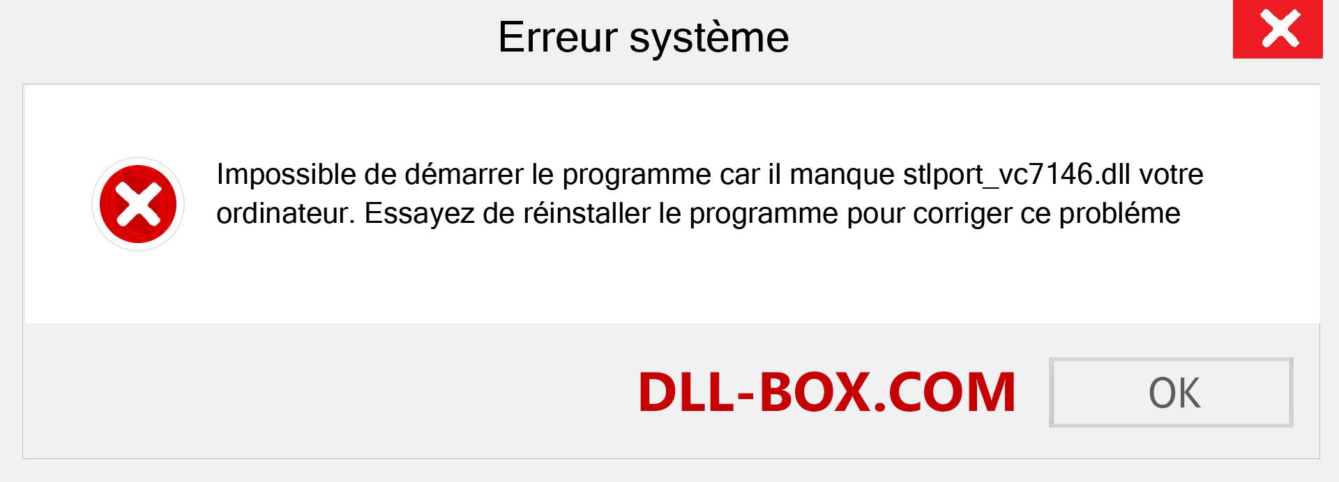 Le fichier stlport_vc7146.dll est manquant ?. Télécharger pour Windows 7, 8, 10 - Correction de l'erreur manquante stlport_vc7146 dll sur Windows, photos, images